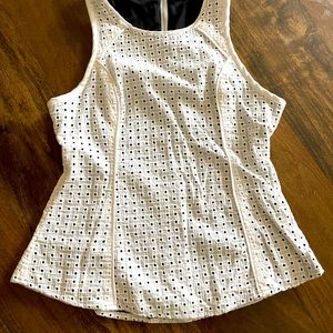 SUGAR LIPS white and black eyelet top size large